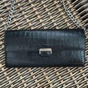 Yves Saint Laurent Crocodile Embossed Leather Long Wallet in Great Condition